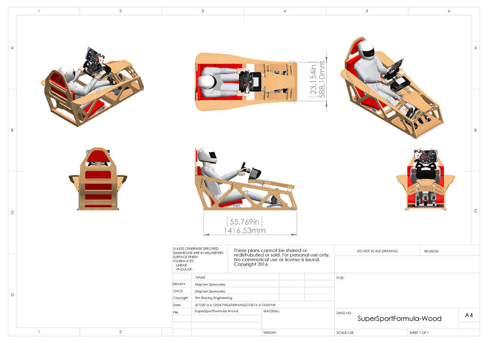 Plans - Super Sport Formula - Using Ikea Chair - Wood – Open Sim Rigs